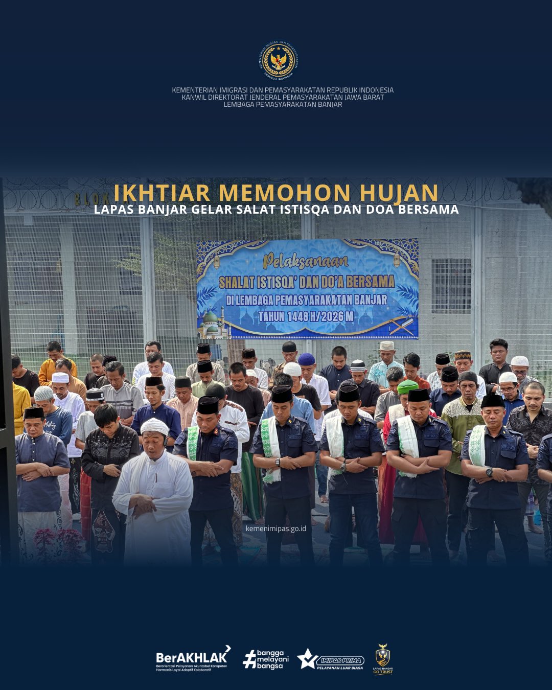 Ikhtiar Memohon Hujan, Lapas Banjar Gelar Salat Istisqa dan Doa Bersama