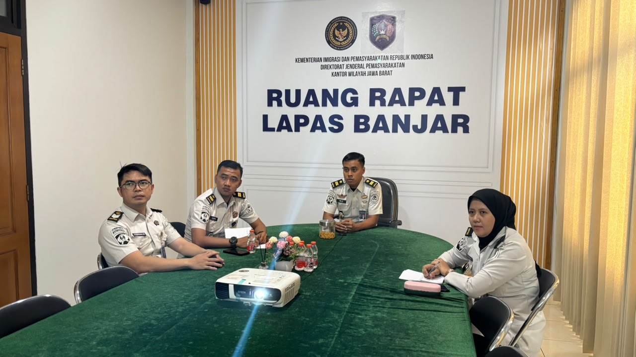 Dukung Penyelenggaraan Pos Bapas, Lapas Banjar Ikuti Pengarahan Ditjen Pemasyarakatan