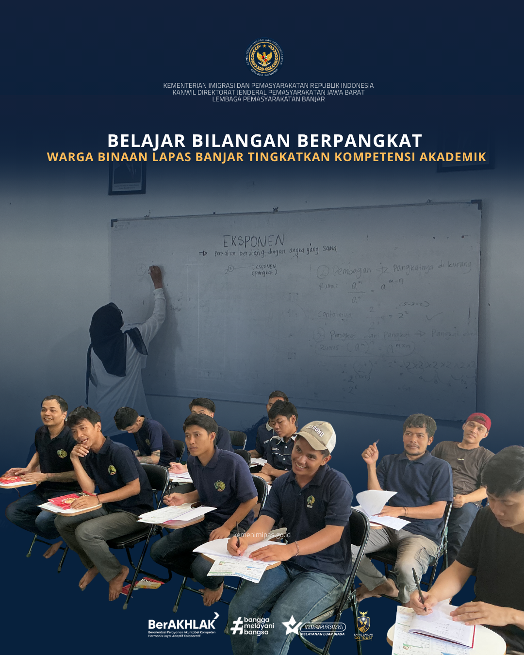 Belajar Bilangan Berpangkat  Warga Binaan Lapas Banjar Tingkatkan Kompetensi Akademik